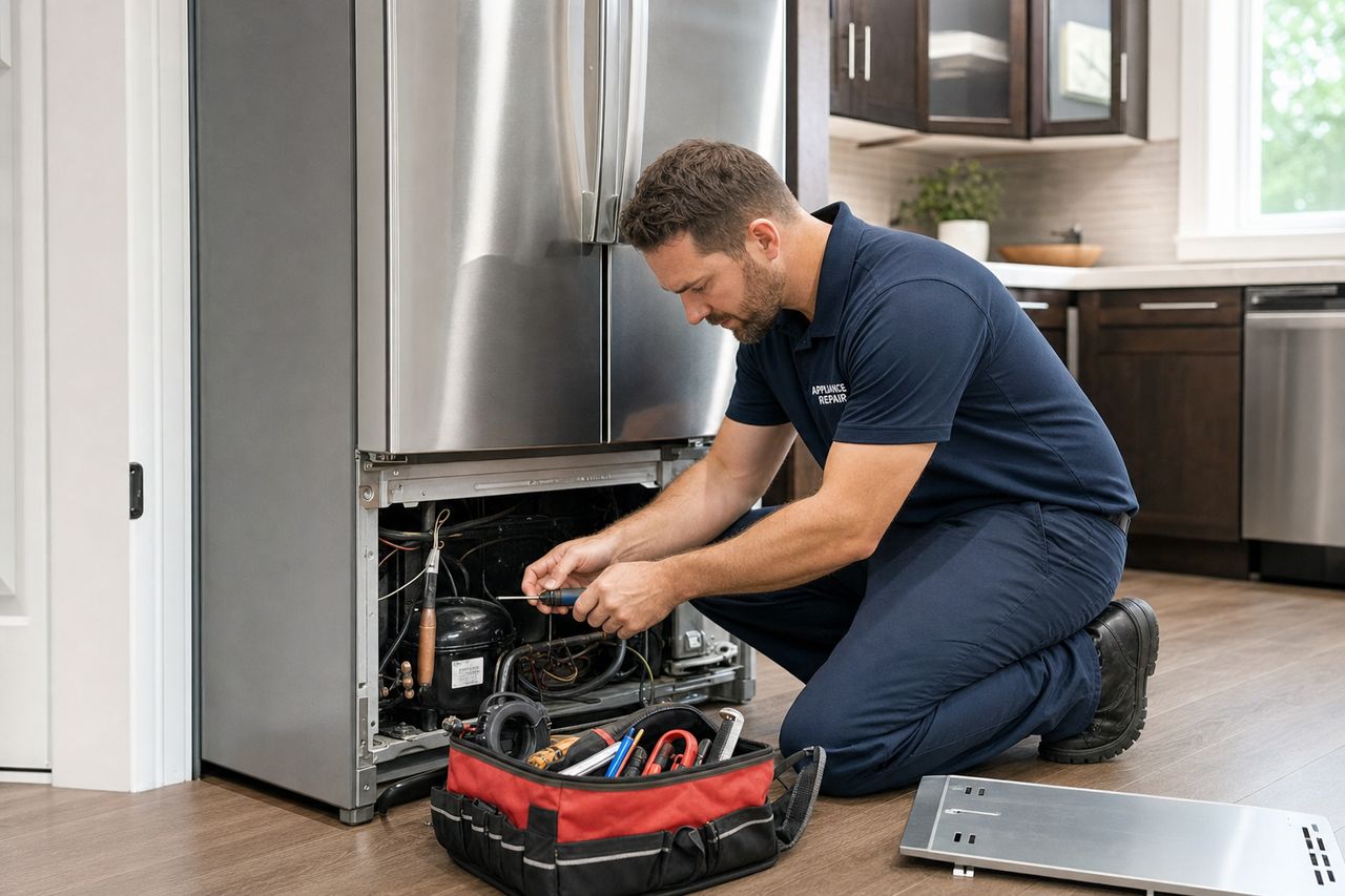 AirWatt technician repairing a kitchen appliance